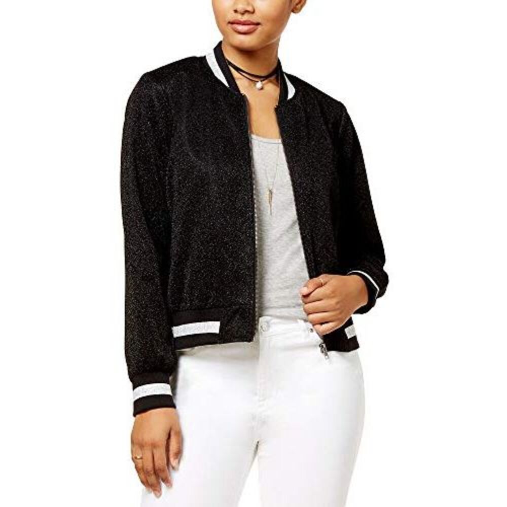 Hippie Rose Juniors Metallic Bomber Jacket